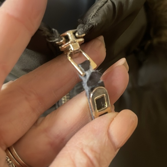 Kenneth Cole Reaction Waterfowl Duck Down Filled Long Khaki Green Puffer Coat - Picture 7 of 9